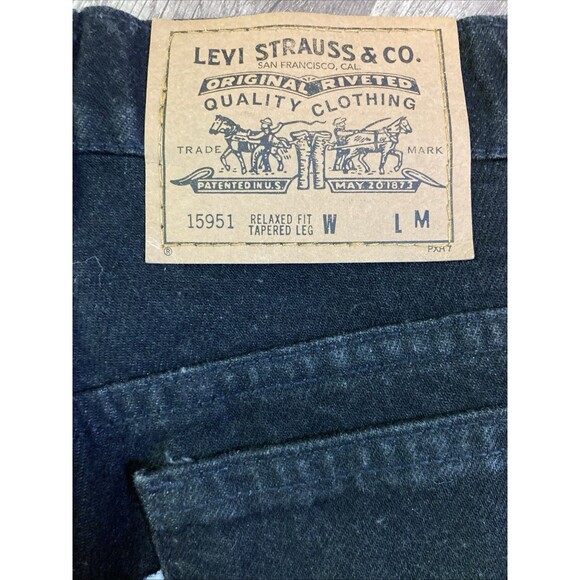 Vintage Levis 951 Jeans Womens 28x31 Black Relaxed Tapered White Tab USA 90s - Picture 4 of 14